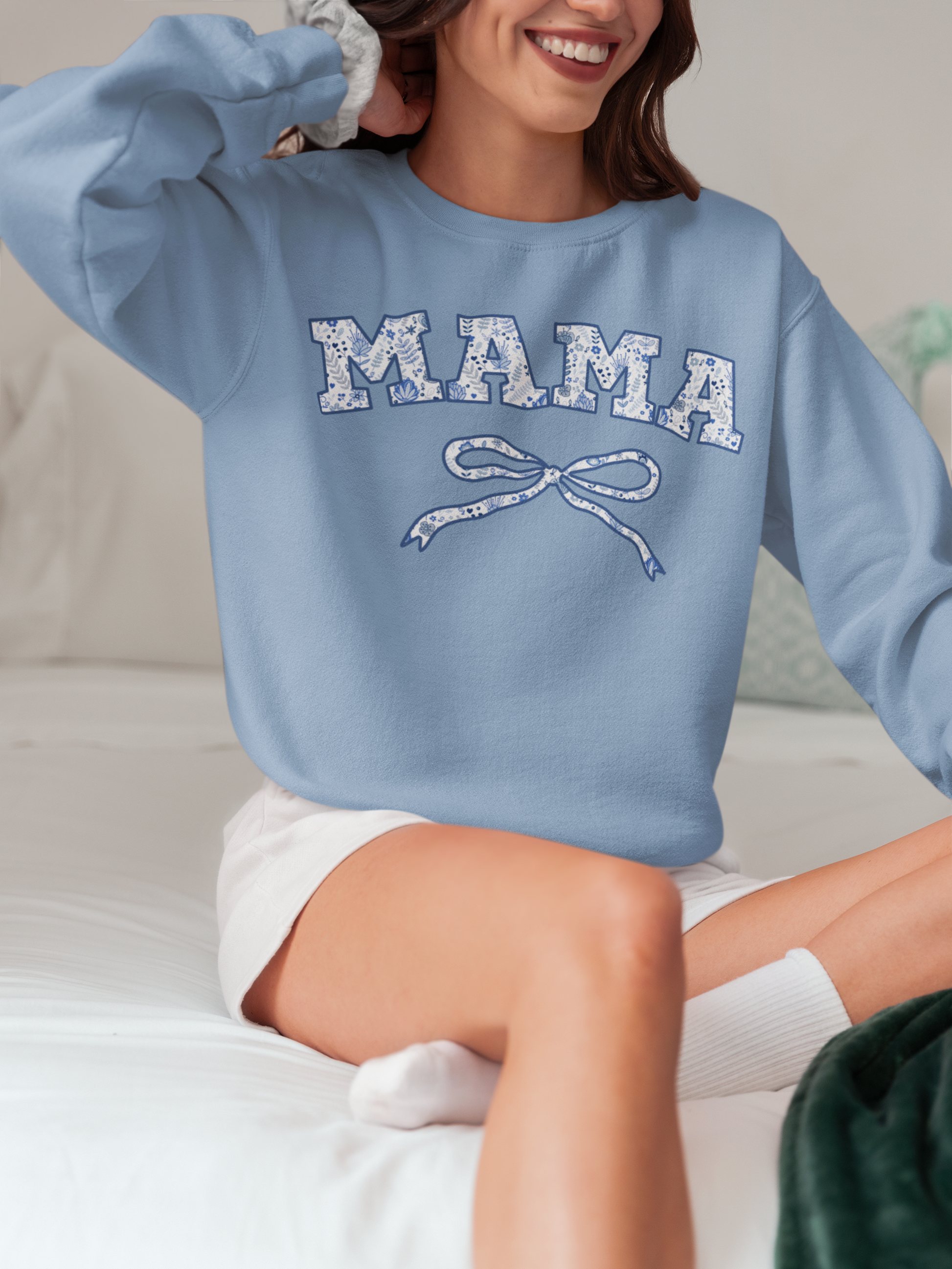 Floral Varsity Letter Sweatshirt for Mom